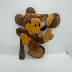 Charming Wooden Mickey Mouse Wall Art